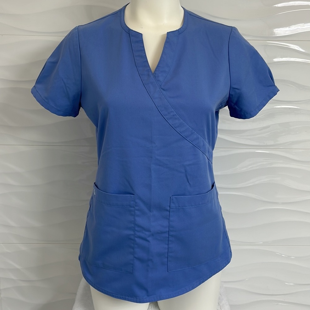 NrG light blue scrub top size small